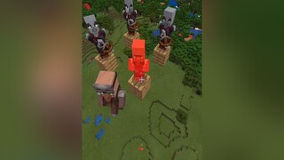 Dân làng con lúc xuất hiện, cả bọn sợ luôn :v Gì ghê zậyyy 🤣 minecraft villager vinhmc minecraftpe fp