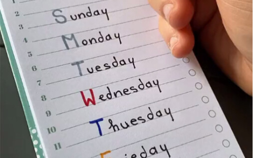 The latest English pronunciation for workers from Monday to Sunday... Oh, Cherie, what a beautiful l