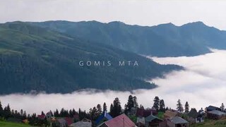 Awesome Georgian nature. Gomis Mta. Above the clouds timelapse