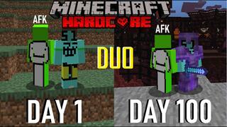 We Survived 100 Days In Hardcore Minecraft - AFK Dream Duo Minecraft Hardcore 100 Days