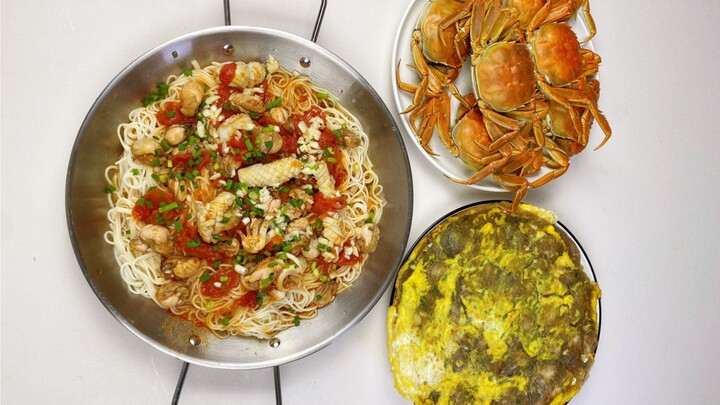 Masak dengan Emosi | Mie Tomat Seafood | Pancake Kerang | Kepiting Sungai Raksasa