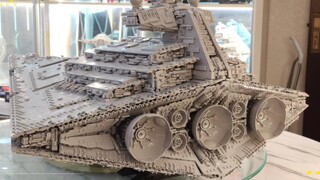 More than 13,000 pieces of 1.3-meter-long townhouse-class Star Destroyer building blocks were finall