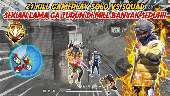 21 KILL GAMEPLAY SOLO VS SQUAD TURUN DI MIL MAP BERMUDA DULU ! FREEFIRE