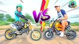 ทิกเกอร์โชว์ l แม่ VS ลูก แข่งมอไซด์ รถวิบากVSรถไฟฟ้า mom VS son Pocket bike Mini moto Racing