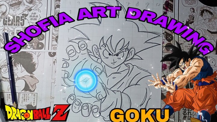 drawing goku dari anime dragonball