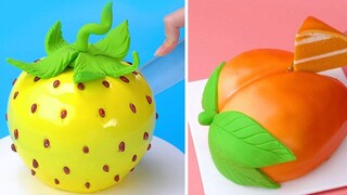 เค้กผลไม้ Fondant ที่น่าตื่นตาตื่นใจดูเหมือนจริง ไอเดียการตกแต่งเค้กที่น่าพึงพอใจอย่างน่าประหลาด