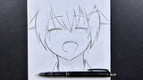 Beginners drawing | how to draw cute anime girl sad