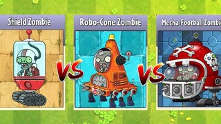 Shield Zombie & Robo-Cone & Mecha-Football - PvZ 2 Zombie VS Zombie