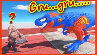 Human VIKING vs Dinosaurs - Animal Revolt Battle Simulator -SUPERMAN VS BATMAN VS AQUAMAN