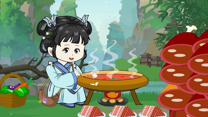 The little cute baby eats hundreds of pounds of monster meat a day#Original animation