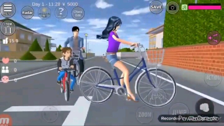 bersepeda ria bareng conan & ayumi || sakura school simulator