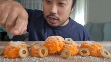 ASMR CARROT PUREE WITH OLIVES AND PARMESAN (EATING SOUNDS, FINGER LICK & AIR TRA