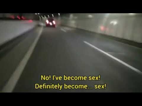 Japanese man chases car while yelling sex at the top of his lungs but with "you say run"