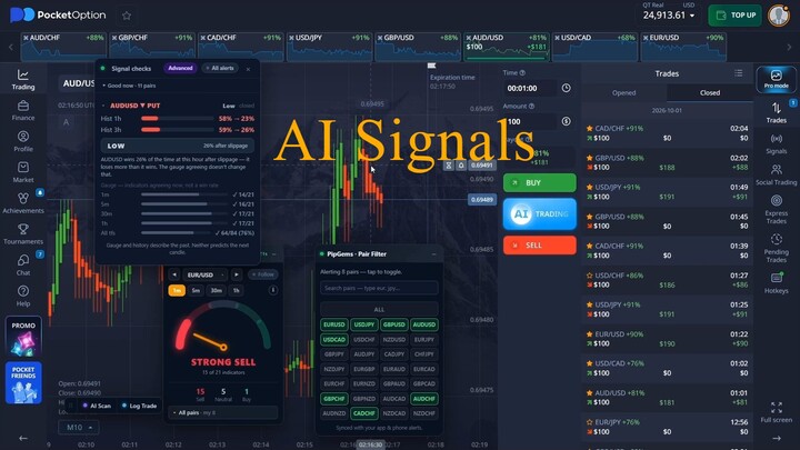 AI Signals + Reversal Entries 1-Minute Trades | Pocket Option