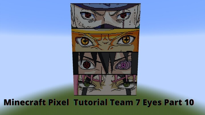 Minecraft Pixel Art Tutorial Team 7 Eyes Sakura, Sasuke, Naruto, Kakashi Part 10