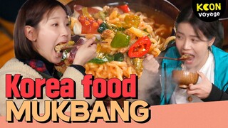 Korea food Mukbang with mamamoo solar! Makes me feel healthy just by looking~