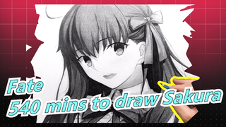 Fate|Take 540 minutes to draw Sakura Matou|It's all the fault of the hour! Welcome home!!!@Emiya