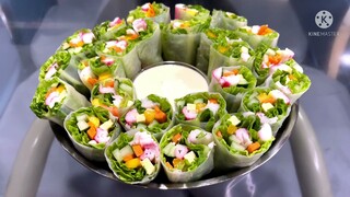 FRESH CRAB ROLLS | WITH SWEET GARLIC MAYO | GREAT APPETIZER