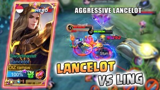 AGGRESSIVE LANCELOT VS LING, LANCELOT MULU BANG | LANCELOT GAMEPLAY | MLBB