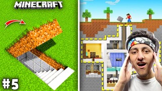 I BUILD A SECRET WAY TO MY BROTHERS HOUSE AND ROBBED HIS DIAMONDS😂 | MINECRAFT GAMEPLAY #5