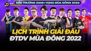 Lịch Trình Đấu Trường Danh Vọng mùa Đông 2022 | Box Liên Quân