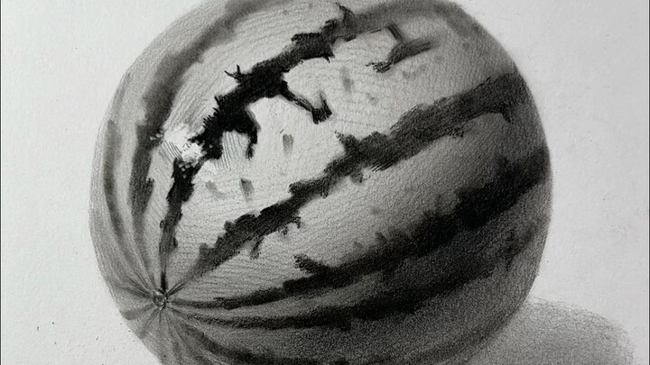 Vẽ dưa hấu kiểu này như thế nào?