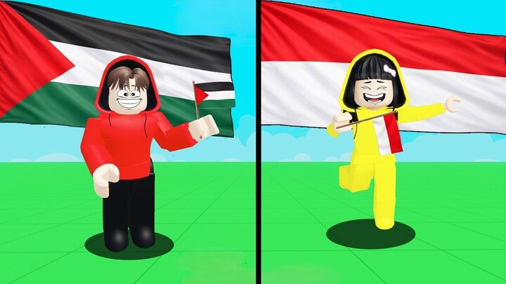 Yuta, Mio Dan Baby Celine Membuat Bendera Palestina Dan Indonesia  ROBLOX