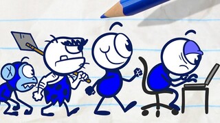 Pencil Man Evolution History 【Pencil Animation】