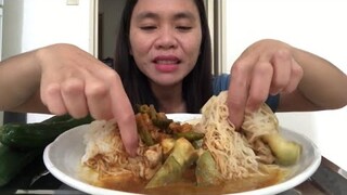 ขนมจีนแกงไตปลา+แกงเขียวหวาน แซบๆนัวๆคือเก่าจ้า | แม่ชบา พาแซ่บบ