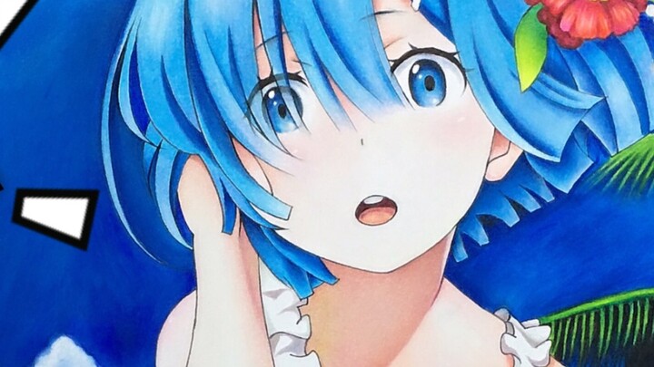 [Colored pencil hand-painted] - Swimsuit Rem/If true love has color