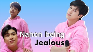 Nanon being jealous about his super handsome boyfriend  #OhmNanon #nanonjealous