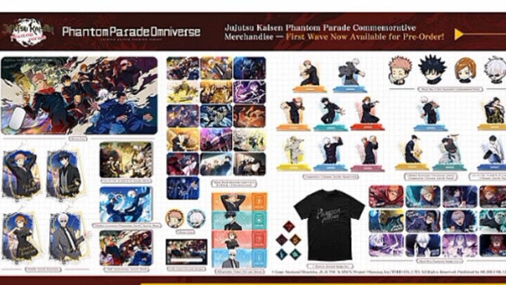 Jujutsu Kaisen Phantom Parade Merchandise Store is now available🎉