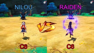 C6 Raiden Shogun vs C6 Nilou! DPS GAMEplay