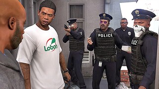 GTA 5 - POLICE👮Franklin and Trevor vs Ballas Drug Gang!(Grove Street Shootout Rampage Cops vs Swat)