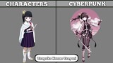Demon Slayer Characters as Cyberpunks