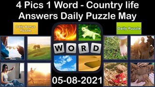 4 Pics 1 Word - Country life - 08 May 2021 - Answer Daily Puzzle + Daily Bonus Puzzle