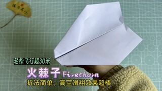 Sharing a homemade Pyracantha paper airplane that is easy to fold, can easily fly over 30 meters on 