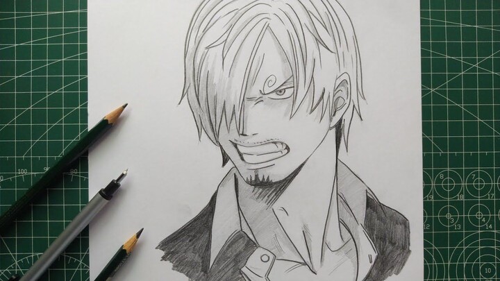 DRAWING PROCESS OF SANJI | ONE PIECE