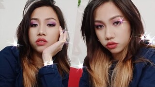 GLITTERY PURPLE EYE MAKEUP LOOK | Rosa Leonero