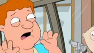 Stewie has a rocket on his sled. It's amazing!