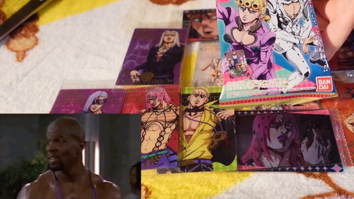 [Rutinitas unboxing Pipa Nana] JoJo no Kimyou na Bouken Golden Wind Food Play Card Unboxing--Kami sa