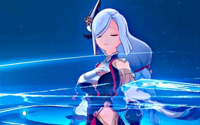 【原神申鹤】今天本来想做个雷神视频的，看到申鹤走不动了，调整角度再录一次，啊，这大长腿效果终于让我拍出来了