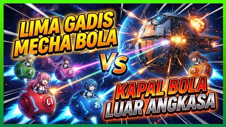 Hiragana Robot Ball Power #03 - Pemandangan Gunung Alam vs Kapal Bola Luar Angkasa Orange
