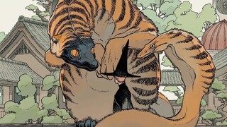 他画出了怪物的神性，我看到了山海经、浮世绘、罗小黑等众多作品的影子，人外系画师ハタ屋 画作欣赏