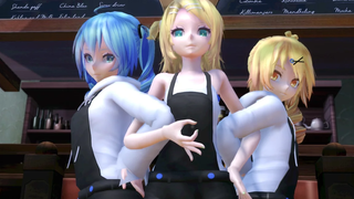 【MMD】Love Love Climaxitis - TDA Overalls Miku Rin และ Neru HD 1080p