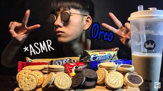 Zin ASMR | ASMR OREO ICE CREAM SANDWICH, CHOCOLATE  With Rice Milk Tea