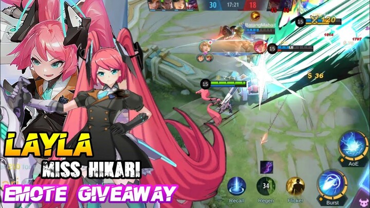 Emote Giveaway | Layla Aspirant Skin Miss Hikari - MLBB