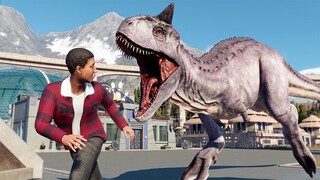 4x CARNOTAURUS vs 4x SINOCERATOPS BREAKOUT AND FIGHT - Jurassic World Evolution 2