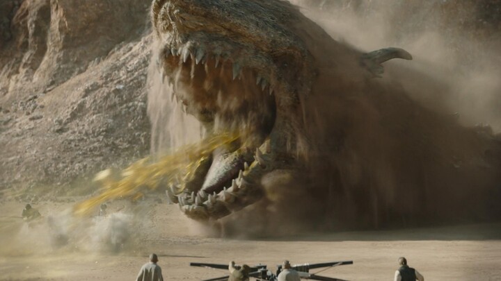 The 184-meter-long desert overlord spits powerful acid at the crowd, a thrillingly sour spectacle th