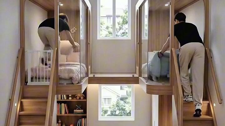 Small Kids Bedroom Makeover with Twin Mezzanine Pods | A Smart Space-Saving Design for Two Kids